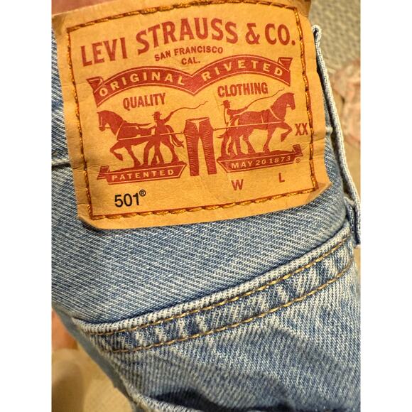 Levi’s 501 High-Rise Cutoff Denim Shorts - size 32 (Women’s) - Picture 3 of 5